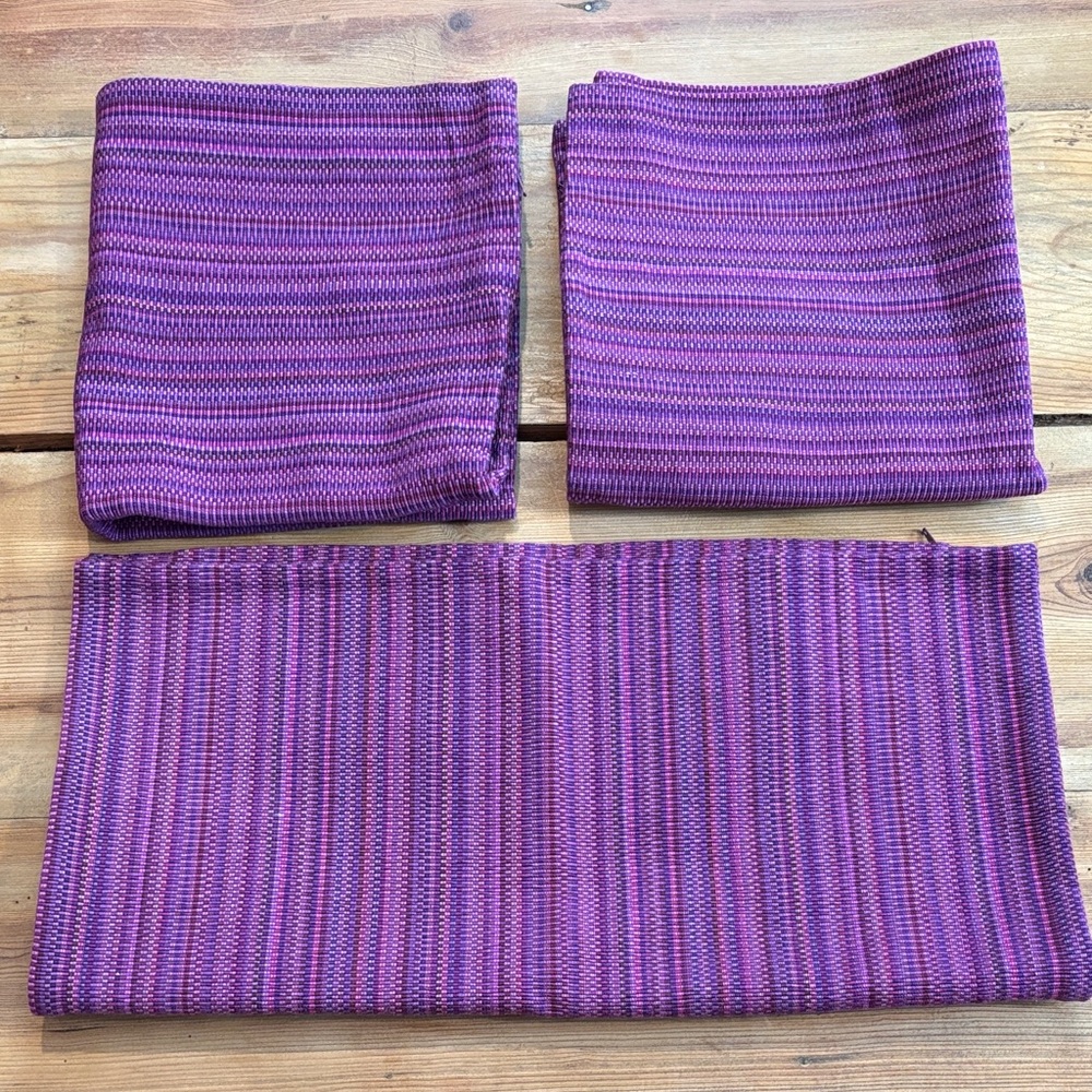 Set/3 CRATE & BARREL 20” x 20" Purple Pattern Maddox Throw Pillow Covers Shams